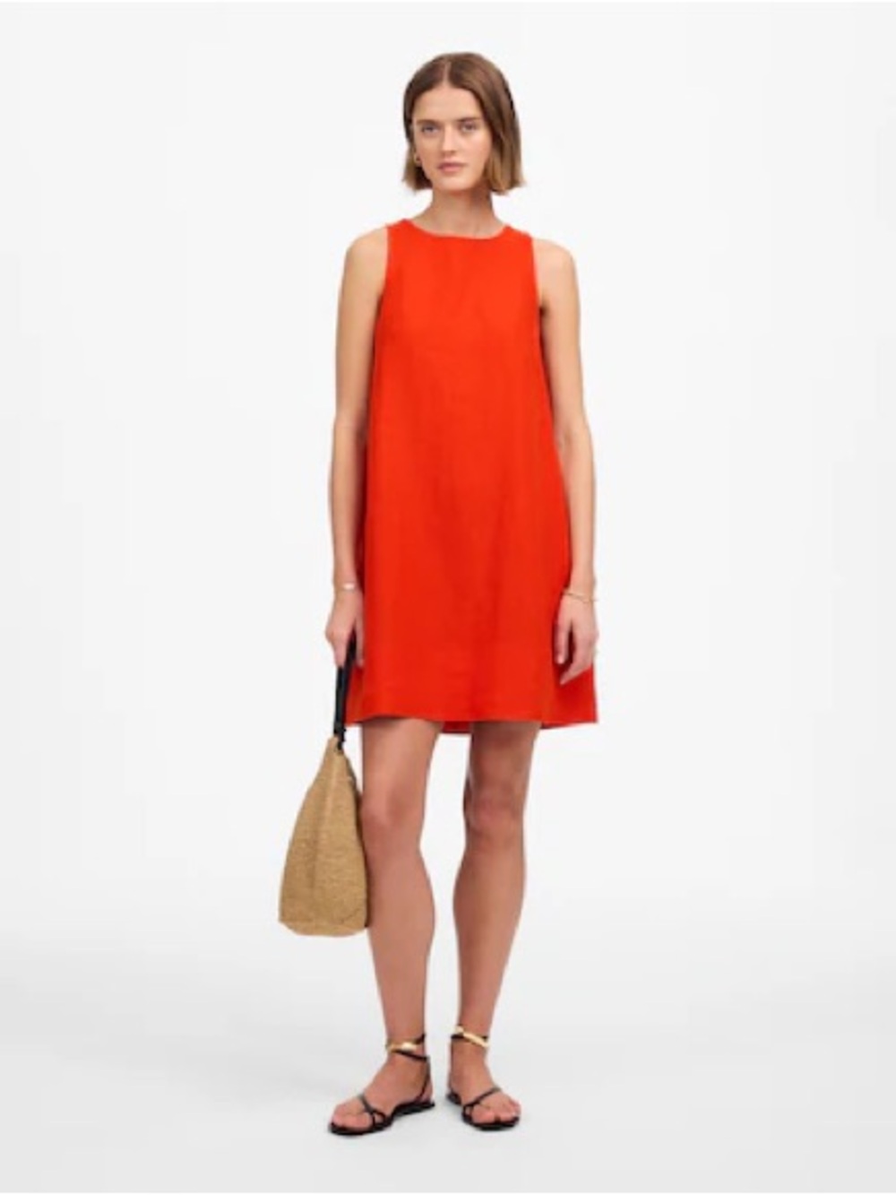✨ MADEWELL Mini Linen Shift Dress